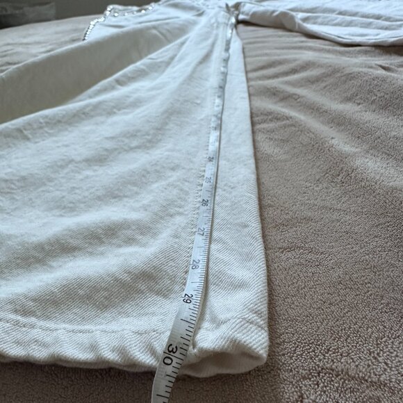 Reformation Cary High Rise Slouchy Wide Leg Jeans Fior Di Latte Studded Size 30 - Picture 10 of 10